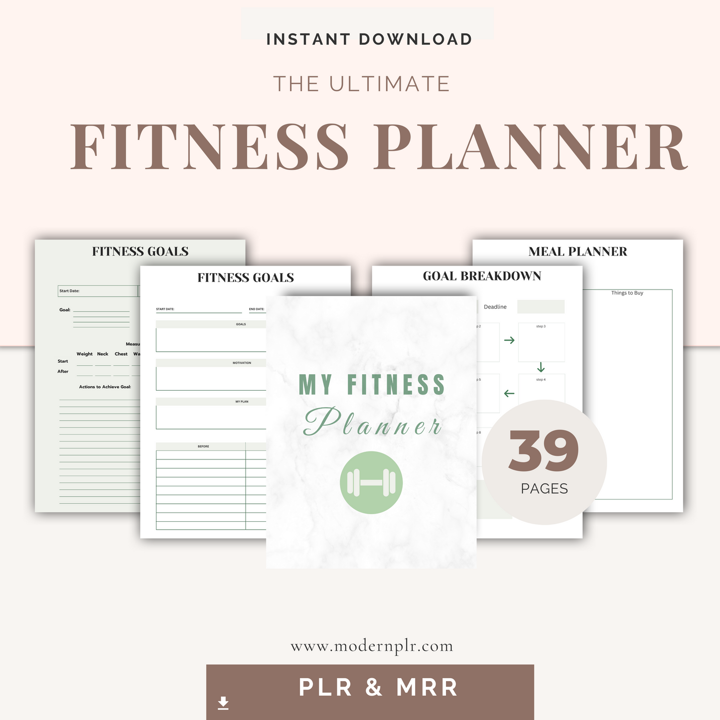 fitness planner plr/mrr