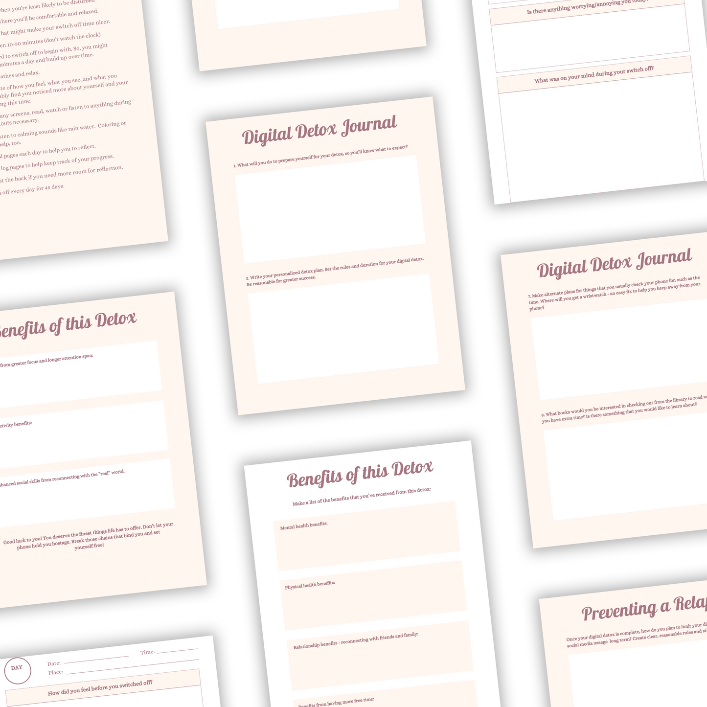 digital detox journal plr/mrr