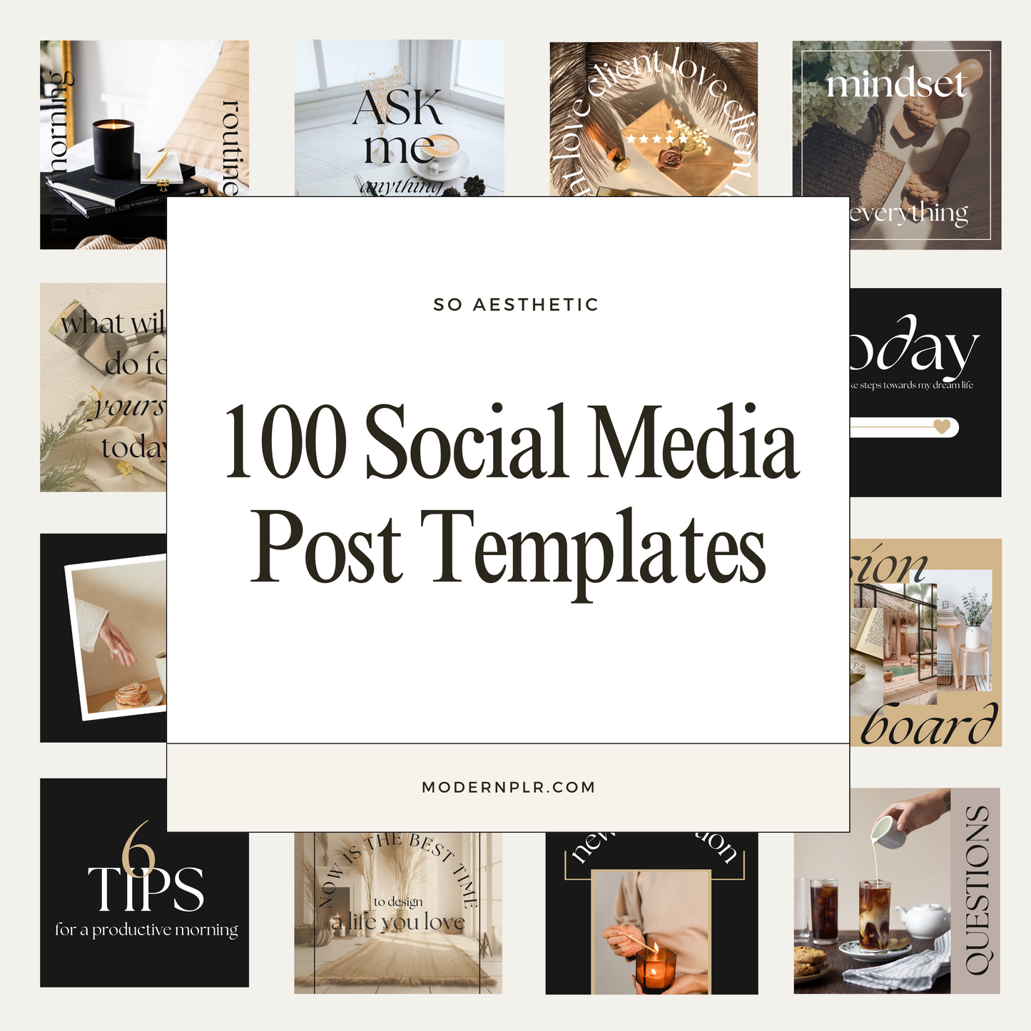 100 social media post templates plr/mrr