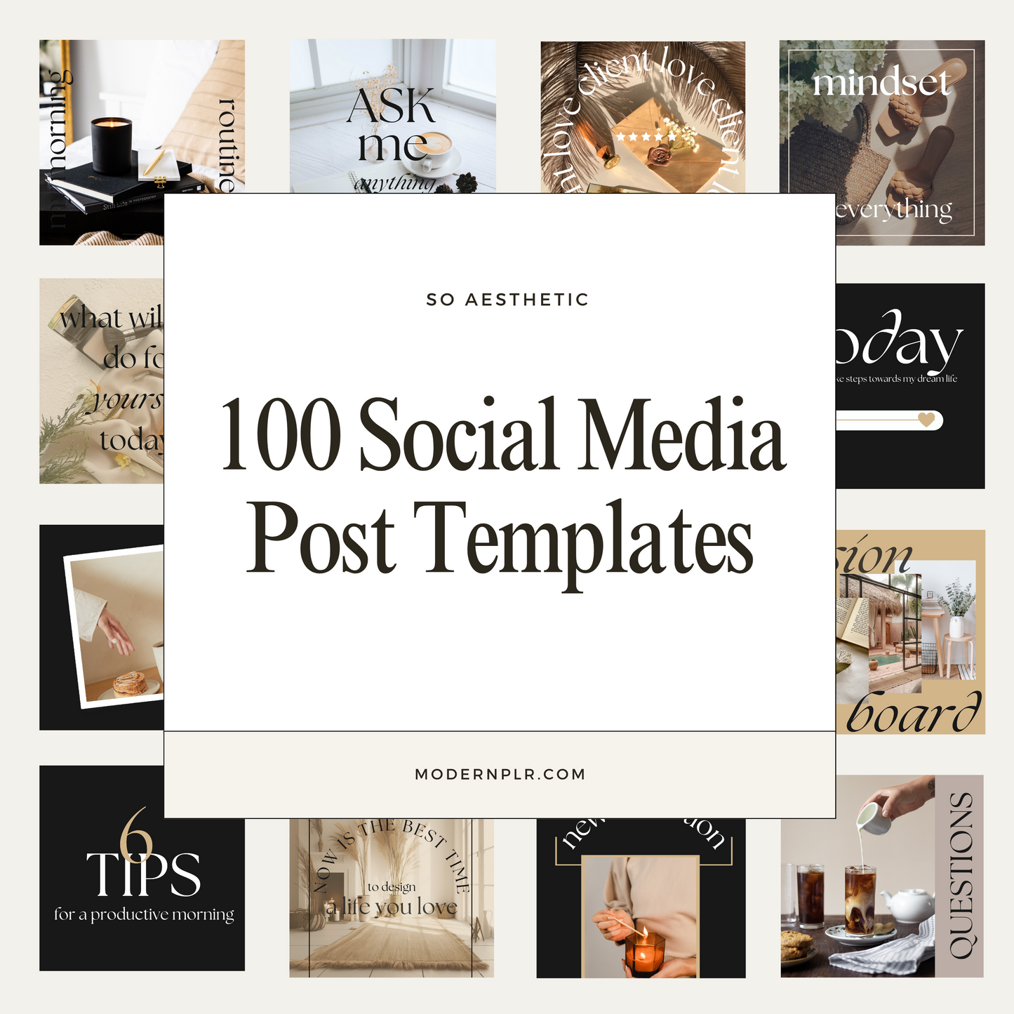 100 Social Media Post Templates PLR/MRR