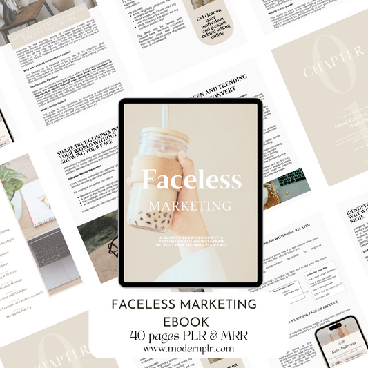 Faceless Marketing Ebook PLR/MRR