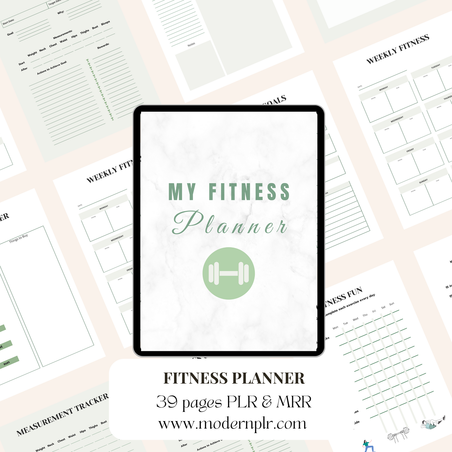 fitness planner plr/mrr
