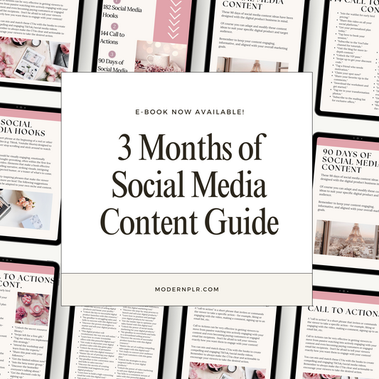 3 Months of Social Media Content PLR/MRR