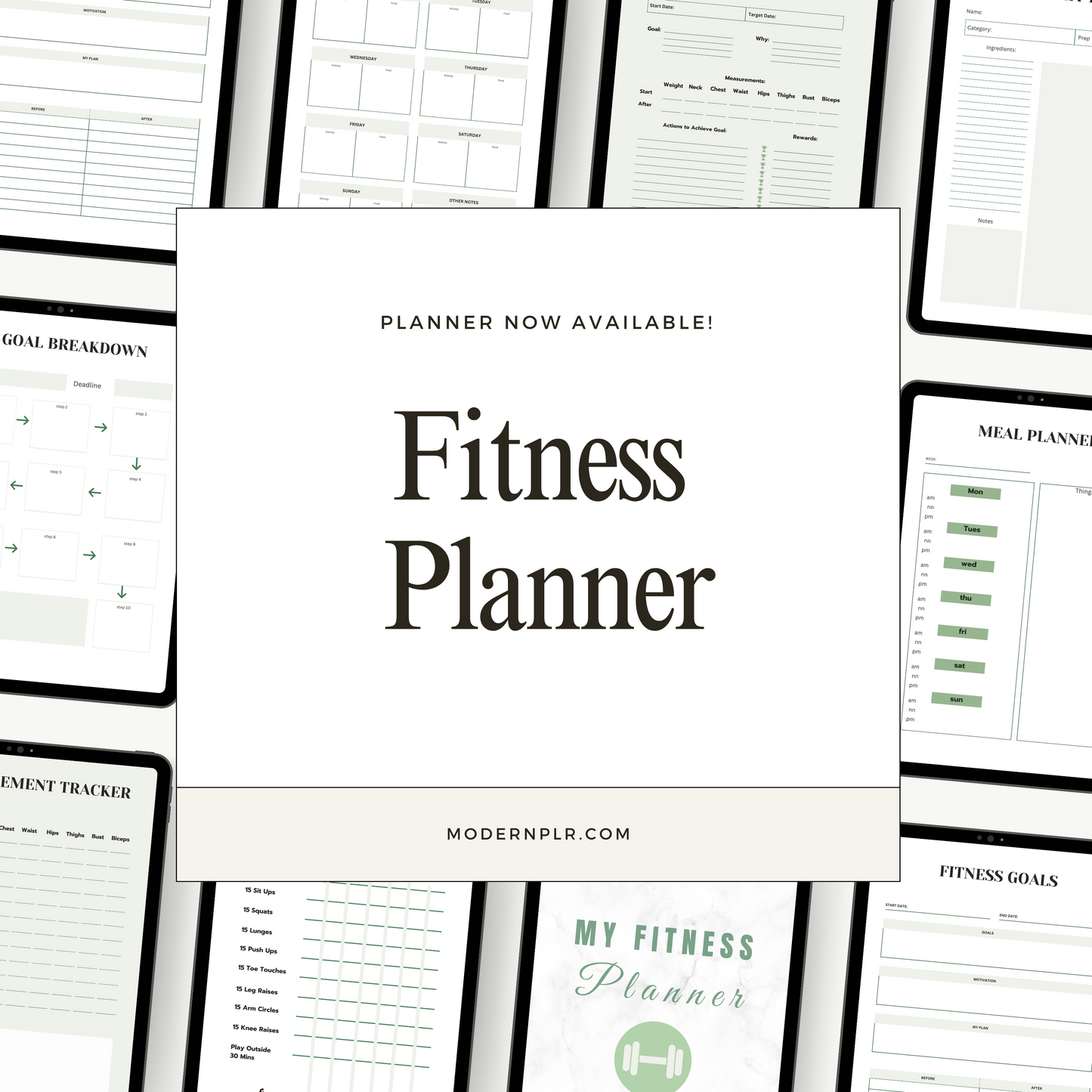 fitness planner plr/mrr