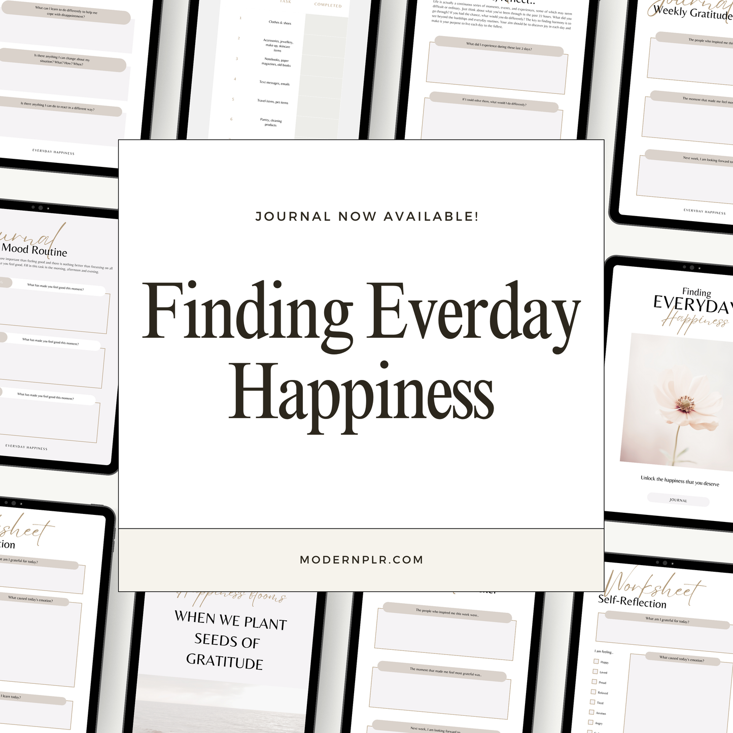 finding everyday happiness journal plr/mrr
