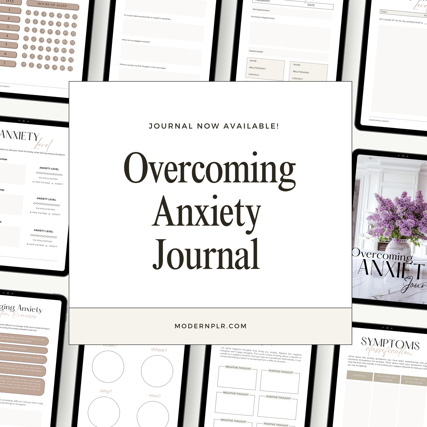 overcoming anxiety journal plr/mrr