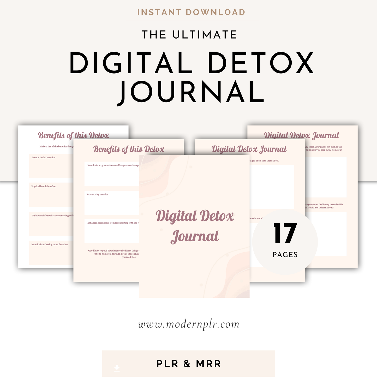 digital detox journal plr/mrr