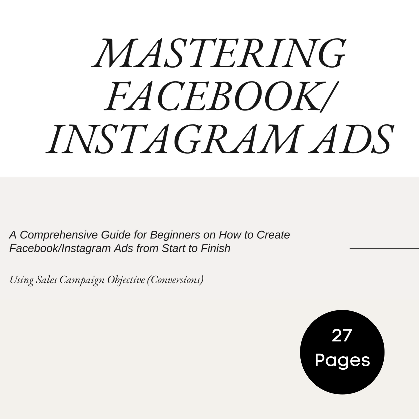 mastering facebook/instagram ads plr/mrr