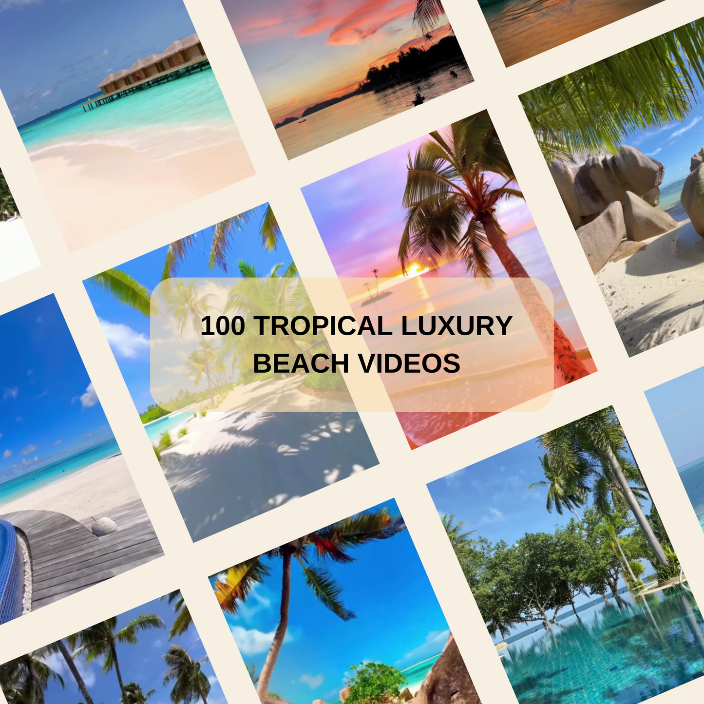 100 tropical luxury beach videos for reels, stories & posts plr/mrr