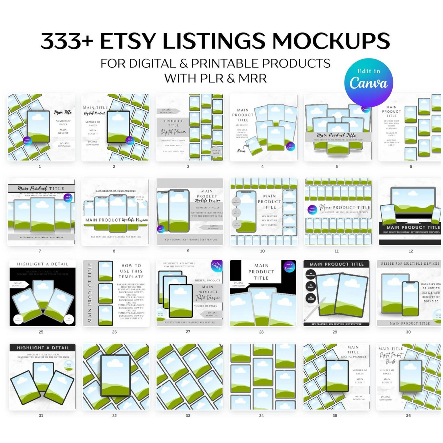 333+ mockup canva templates for digital products plr/mrr