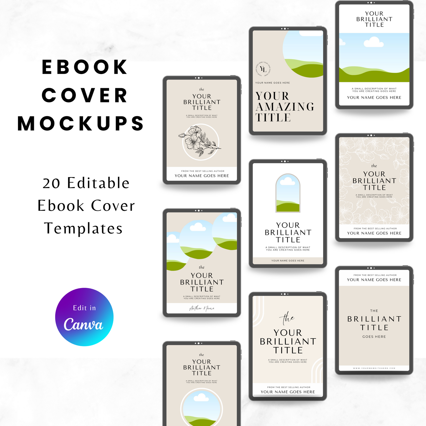 20 ebook cover templates plr/mrr