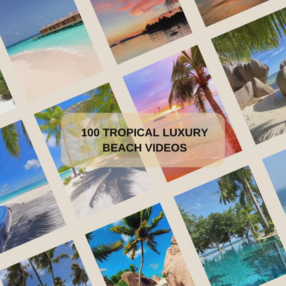 100 Tropical Luxury Beach Videos For Reels, Stories & Posts PLR/MRR